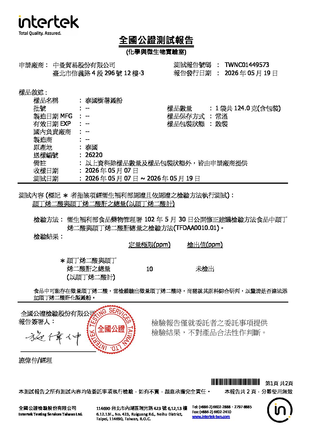 20260505 泰國樹薯澱粉